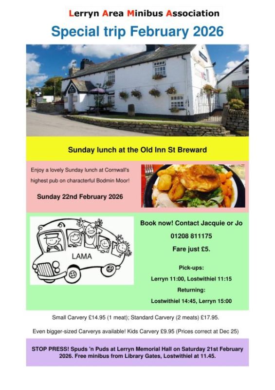 LAMA Special Trip to St Breward Sunday Lunch